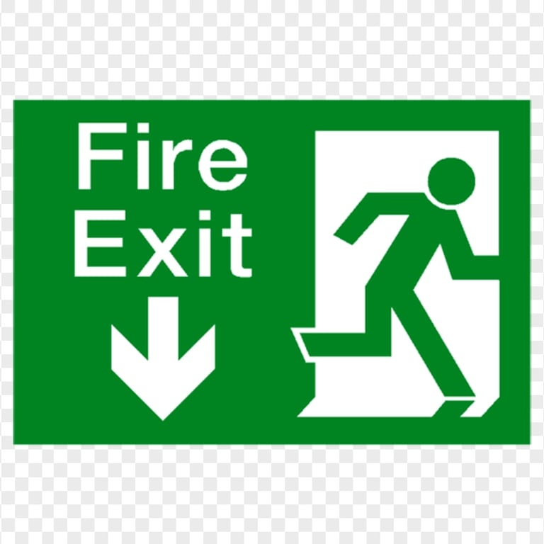 Fire Exit Sign Emergency PNG