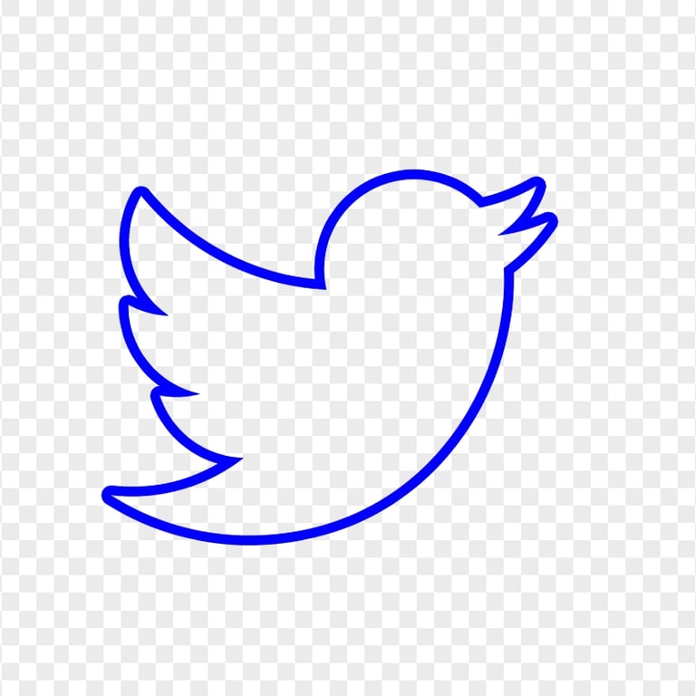 HD Blue Outline Twitter Bird Logo Icon PNG | Citypng