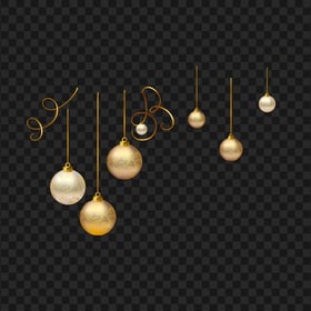 Gold Christmas Holidays Decoration Balls PNG Image