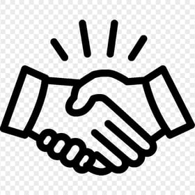 Download HD Handshake, Shake Hands Black Icon PNG