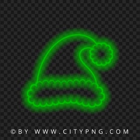 HD Beautiful Green Neon Christmas Santa Claus Hat PNG