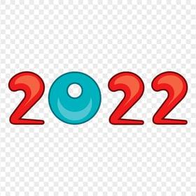 Blue & Red 2022 Cartoon Text Number FREE PNG