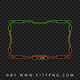 Live Streaming Frame Overlay Neon Green To Orange HD PNG
