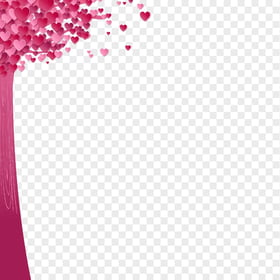 Download Paper Pink Hearts Tree Love Valentine PNG
