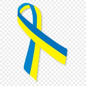 FREE Ukraine Flag On Ribbon PNG
