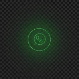 HD Whatsapp Wa Line Art Green Neon Logo Icon PNG