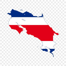 Costa Rica Flag Map HD PNG