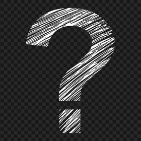 White Scribble Question Mark Sign HD PNG
