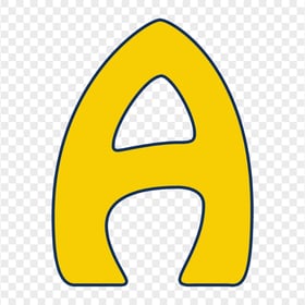 Flat Yellow A Letter Text Alphabet Transparent PNG