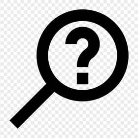 Magnifying Glass Question Mark Black Icon PNG