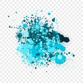 HD Grunge Blue Cyan Paint Colour Splash Transparent PNG