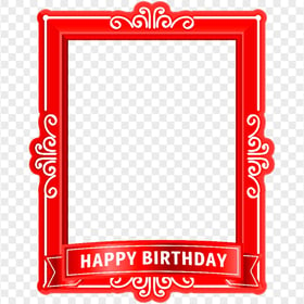 HD Red Happy Birthday Poster Frame PNG