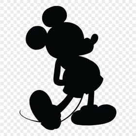 HD Mickey Mouse Black Shadow Silhouette PNG