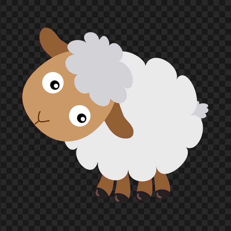 Cartoon Illustration White Cute Sheep PNG