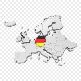 HD 3D Europe Map With Germany Flag PNG