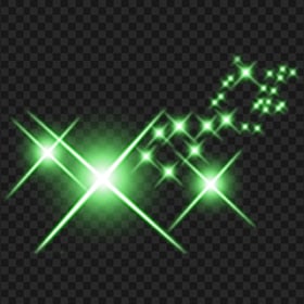 HD Green Shining Sparkling Stars PNG