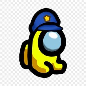 HD Yellow Among Us Mini Crewmate Character Baby Police Hat PNG