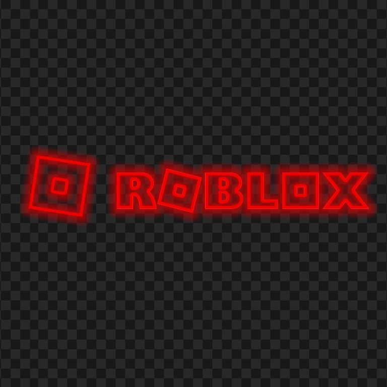 HD Roblox Red Neon Text Logo With Symbol Sign Icon PNG