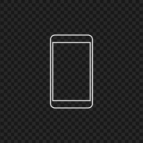 HD White Outline Modern Smartphone Icon Transparent PNG
