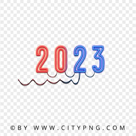 2023 Blue And Red Neon Sign PNG
