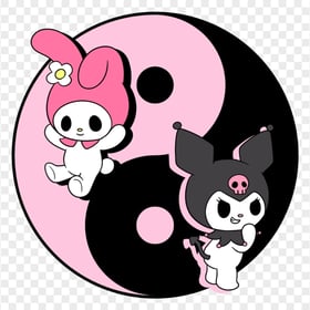 Yin Yang Kuromi And Melody Sanrio Characters HD PNG