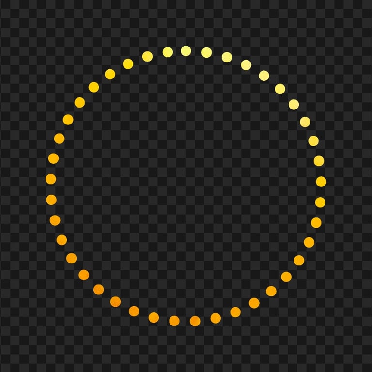 Circle Gold Dotted Border PNG Image