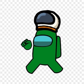 HD Green Among Us Character Wear Astronaut Helmet PNG