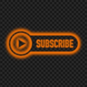 HD Youtube Orange Neon Subscribe Button Logo PNG