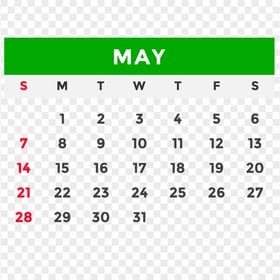May 2023 Calendar HD PNG