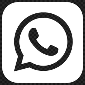 HD White Outline WhatsApp Wa Whats App Square Logo Icon PNG