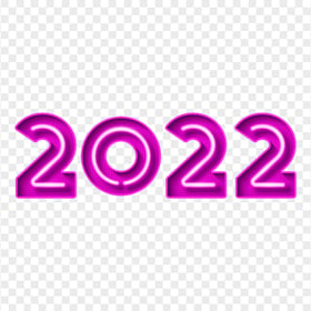 Pink 2022 Neon Text Numbers PNG