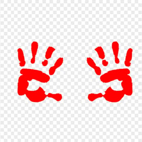 HD Red Two Hands Prints Clipart PNG