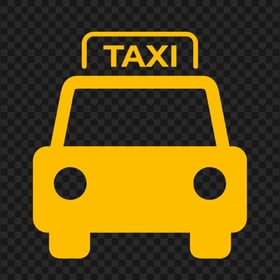 Taxi Cab Car Front View Yellow Icon PNG
