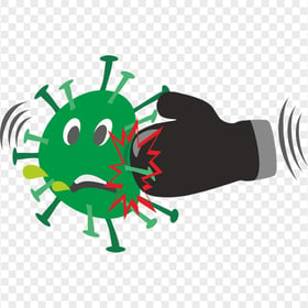 Box Glove Fight Coronavirus Shape Icon Cartoon