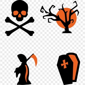 HD Halloween Horror Elements Silhouette PNG