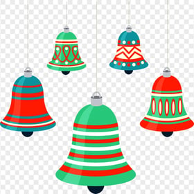 PNG Holiday Christmas Hanging Colored Bells