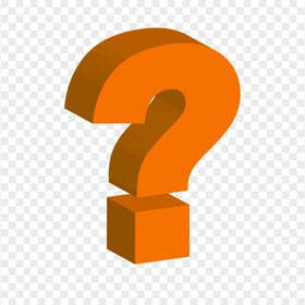 Question Mark 3D Orange Icon PNG