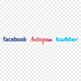 HD Facebook Instagram Twitter Logos Signature PNG