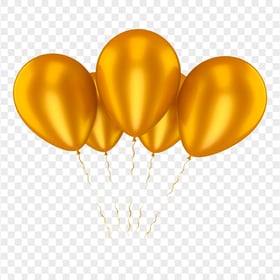 HD Group Of Beautiful Gold Balloons PNG