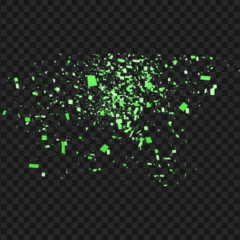 Green Confetti Party Christmas Image PNG