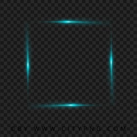 Glare Glowing Light Neon Blue Square Frame PNG Image