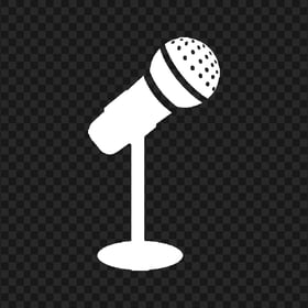 HD Mic Microphone Stand White Icon PNG