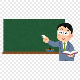 Cartoon Teacher Chalkboard Image PNG