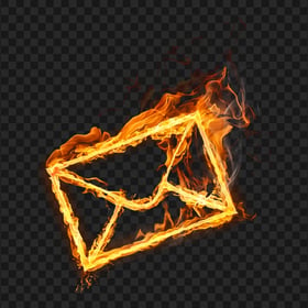 HD Fire Burning Envelope PNG