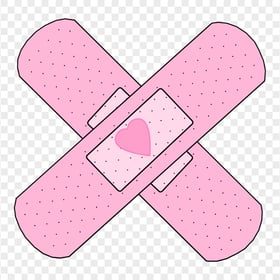 HD Clipart Pink Love Heart Bandage Transparent PNG