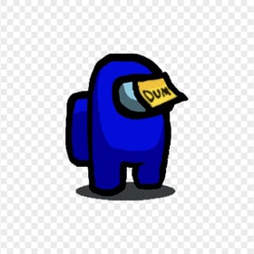 HD Among Us Blue Crewmate Character With Dum Sticky Note Hat PNG