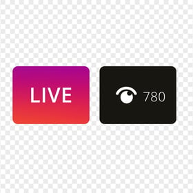 HD Live Instagram Button With Counter PNG