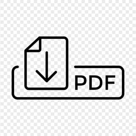 PDF Download Black Outline Button Icon Logo PNG