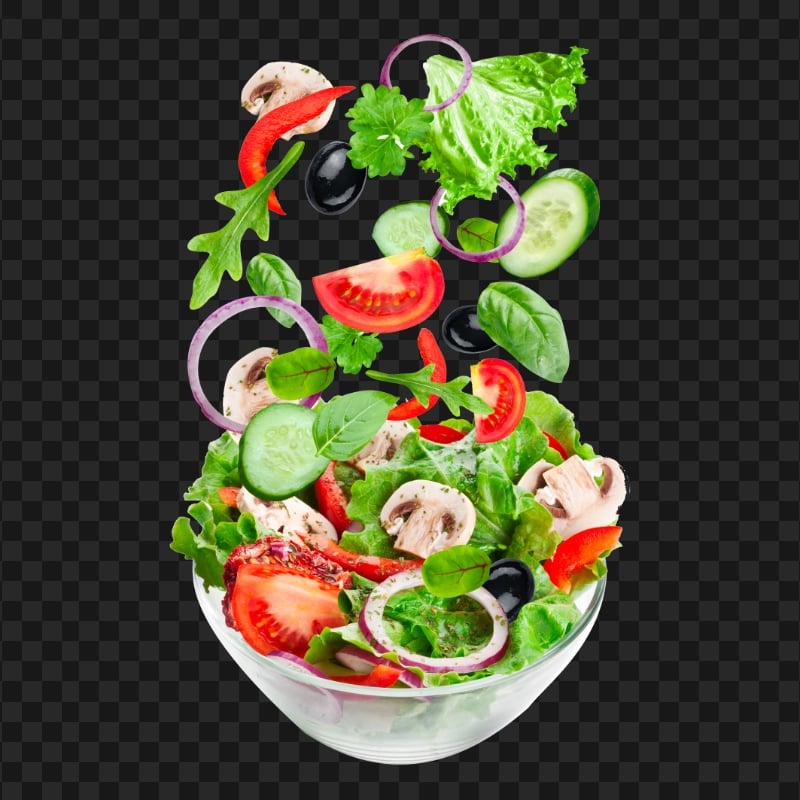 HD Falling Salad Ingredients in Bowl Vegetable PNG | Citypng