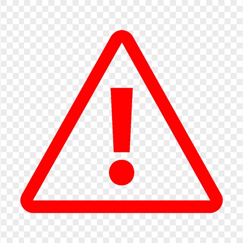 Transparent Warning Caution Triangle Mark Red Icon